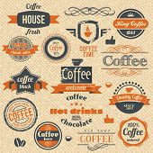 stock photo of art  - Vector Coffee Stamps and Label Design Backgrounds - JPG 