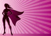 foto of woman  - Super heroine over grunge background with copy space. 
No transparency used. Basic (linear) gradients. A4 proportions. - JPG 