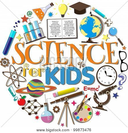 science for kids school symbols and design elements isolated on school science posters