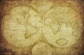 stock photo of map  - vintage map of the world travel background - JPG 