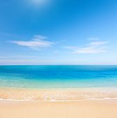 stock photo of beach  - beach and beautiful tropical sea - JPG 