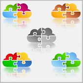 pic of puzzle  - Abstract cloud made of puzzle pieces - JPG 