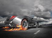picture of sports  - Sports car burnout - JPG 