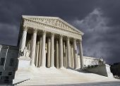 foto of buildings  - Thunder storm sky over the United States Supreme Court building in Washington DC - JPG 