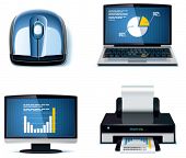 image of reflexion  - Vector office icon set - JPG 