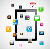 foto of communication  - Vector Concept communicator with app icons - JPG 