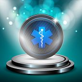 foto of medical  - Abstract medical background with caduceus medical symbol - JPG 