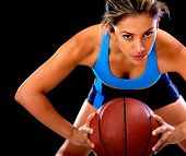 pic of competition  - Competitive basketball player holding the ball  - JPG 
