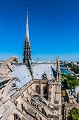 stock photo of france  - notre dame de paris and the seine river France in the city of Paris in france - JPG 