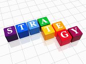 pic of strategy  - 3d colour boxes with text  - JPG 