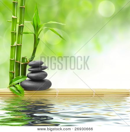 Picture or Photo of Spa concept zen basalt stones