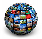 stock photo of globe  - Single picture globe with colorful images on white background
***
I confirm that absolutely ALL photos used here are MY OWN from my own portfolio. Great thanks! - JPG 