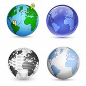 picture of globe  - 4 Globe Icons - JPG 