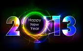 pic of holidays  - illustration of shiny 2013 in happy new year background - JPG 